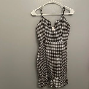 Cute gingham dress with bottom ruffle